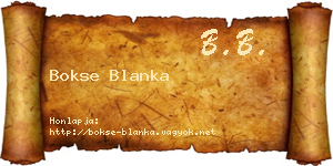 Bokse Blanka névjegykártya